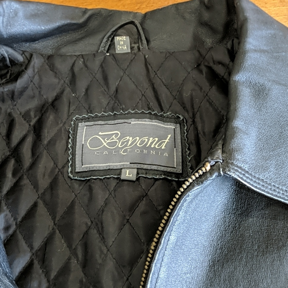 Faux black leather jacket